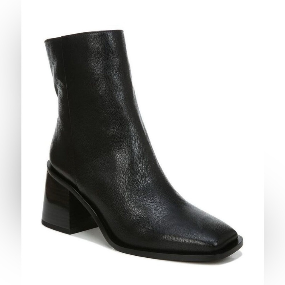 Sam Edelman Womens Winnie Black Zipper Leather Ankle Boots Heels - Picture 2 of 13